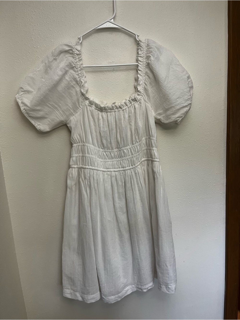 bp White Puff Sleeve / Off-Shoulder Mini Dress (Medium) - Picture 2 of 7